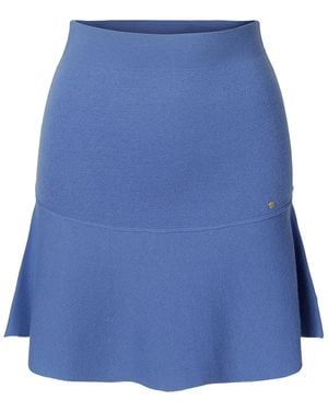 tirillm Anita Short Merino Wool Flared Skirt -Sky - Blue