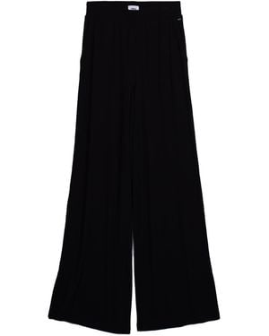 Vænn Pull On Wide Leg Rib Pant Onyx - Black