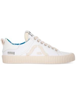 Springa | Unique Vulcanized Sneakers Italian Handmade Wavy Shirt Trainers - White