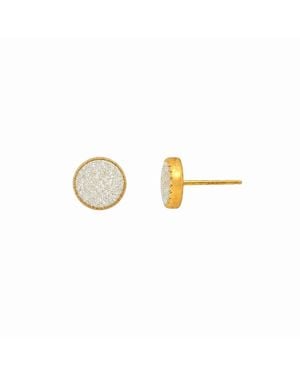Heather Hawkins Jewelry Drusy Quartz Serrated Studs - Metallic