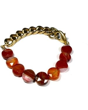 Rachel Nathan Remix Banded Agate Coin Bracelet - Metallic