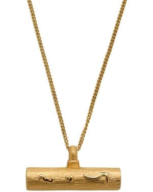 Claire Hill Designs Know Your Worth T Bar Necklace - Metallic
