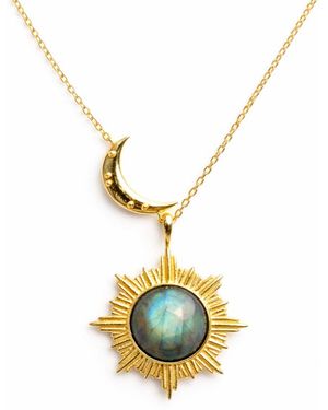 Ormiro Sun & Moon Labradorite Necklace - Metallic