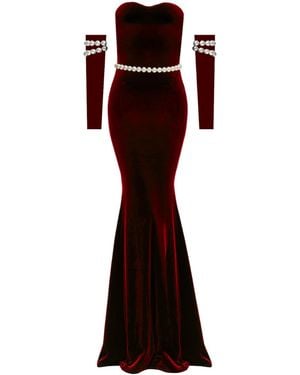 Nur Karaata Eternal Pearl Dress - Red