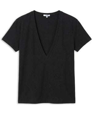 NOEND Supima Cotton Plunge V-Neck Tee - Black