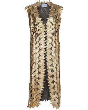 James Lakeland Long Leaf Leather Gilet - Metallic