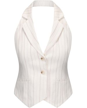 NUAJE NUAJE Le Tailored Halter Vest - White