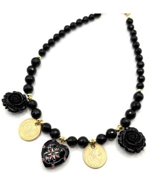 Achala Handcrafted Magali Onyx Necklace - Black