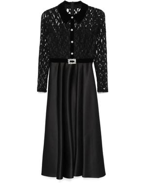 Nissa Crystal-Embellished Taffeta Midi Dress - Black