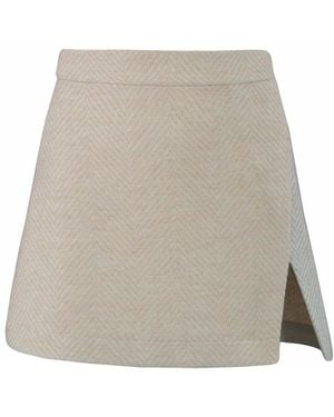 Vestiaire d'un Oiseau Libre Neutrals Alpaca Wool Skirt - Natural