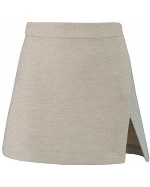 Vestiaire d'un Oiseau Libre Neutrals Alpaca Wool Skirt - Natural