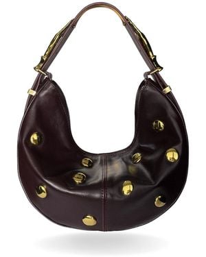 Indigolush Midi Hobo Studded Gilded Lure Cherry - Black