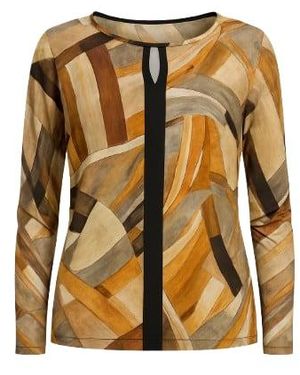 Conquista Print Panel Detail Top - Metallic