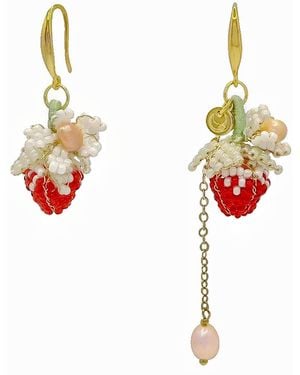Ninemoo Strawberry Pearl Dangle Earrings - Metallic