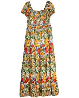 Niza Smocked Bodice Dress Azalea - Yellow
