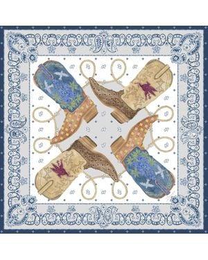 BANNIERE Dallas Silk Scarf - Blue