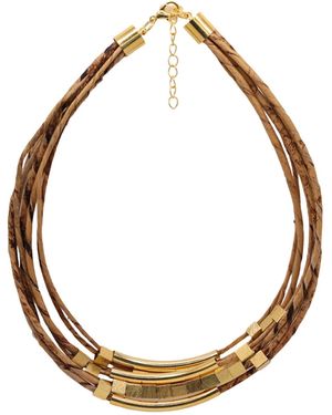 Nart Nature Making Art The Multiple Banana Fibre Necklace - Metallic