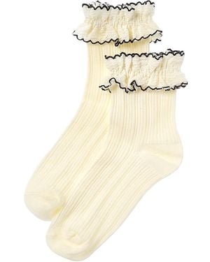 HIGH HEEL JUNGLE by KATHRYN EISMAN Sheer Frilly Socks - Natural