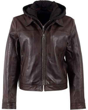 Mauritius Lambskin Leather Jacket – Double Zip Removable Hood Avih - Black