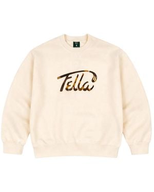 FELLA SWIM Neutrals Gavan Oversized Camo Crewneck Jumper - Natural