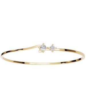 Aya Fine Jewelry Rose Fourteen Kt Minimalist Twin Stone Diamond Bracelet - Metallic