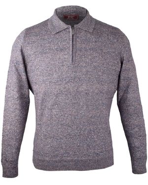 DAVID WEJ Jayden Wool Polo Jumper – - Purple