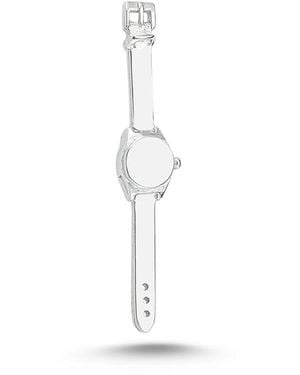 Ecce | Artisan Diamonds 925K Sterling Watch Mini Pin - White