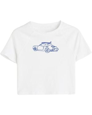 Aura & Co Surf Car Baby Tee - White