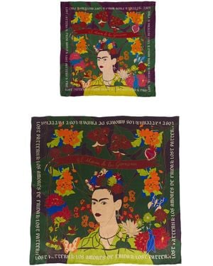 Lost Pattern Frida X Lost Pattern Los Amores De Frida Silk Pocket Square & Large Silk Scarf Set - Black