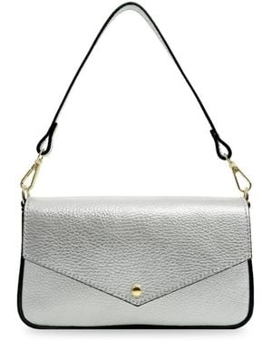 Apatchy London The Munro Leather Shoulder Bag - Gray