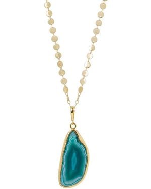 YAA YAA LONDON Ultra' Agate Long Pendant Necklace - Blue