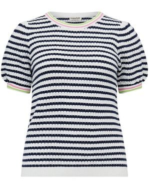 Sugarhill Coraline Knit Top Off, Nautical Stripe - Black