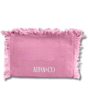 Aura & Co Embroidery Aura Cosmetic Bag - Pink