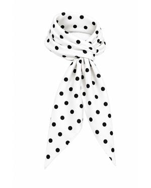 Elizabeth Diamant Polka-Dot Scarf - White
