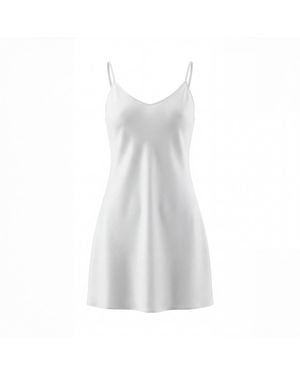 Vimissia Mini Ivory Silk Slip Dress - White