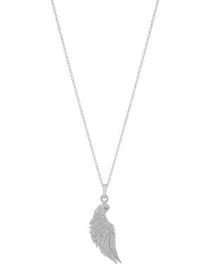 Seven Saints Angel Wing Necklace, Rhodium Over Sterling - Metallic