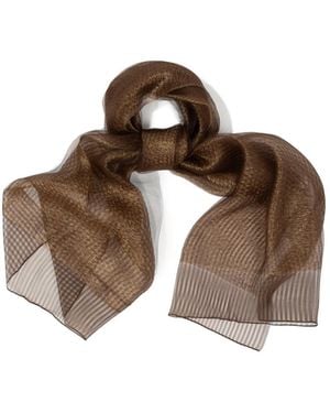 Saachi Silk Sparkle Wrap Scarf - Brown