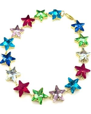 Achala Handcrafted American Dream Star Crystal Necklace - Blue