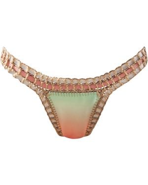 Luxsea Swimwear Reversible Ombre Print/ Crochet Bikini Bottom - Natural