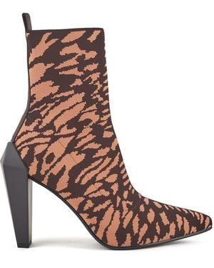 United Nude Knit Sock Heeled Booties - Brown
