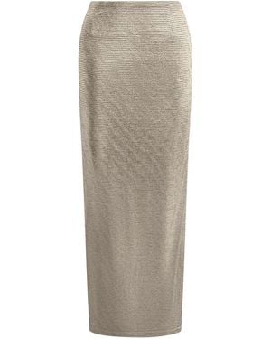 Why Mary Astraea Metallic Maxi Skirt - Grey