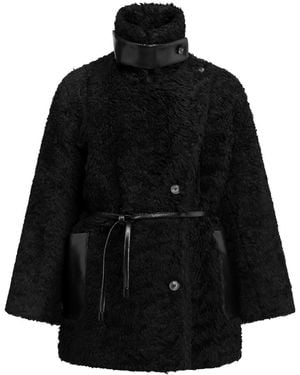 Balsais Flax-Based Fur Coat - Black