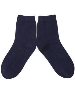 Soft Strokes Silk Wool Quarter-Length Socks Set Of Two - Blue
