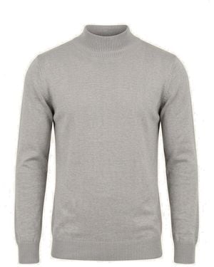 Ron Tomson Mock Neck Relaxed Jumper - Grey
