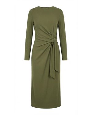Exquise Gascon Crew Neck Long Sleeve Knit Midi Dress - Green