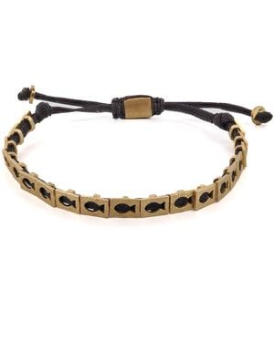 Ebru Jewelry Lucky Fish Woven String Bracelet - Brown