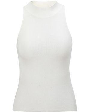 NUAJE NUAJE May Halterneck Wool And Silk Knit Tank - White