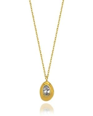 LINYA JEWELLERY Ella Oval Necklace - Metallic