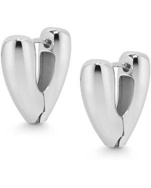 Nialaya Heart Hoop Earrings - Metallic
