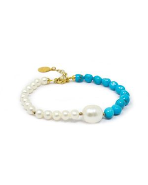 Vintouch Italy Gaia Bracelet With Pearls And - Blue